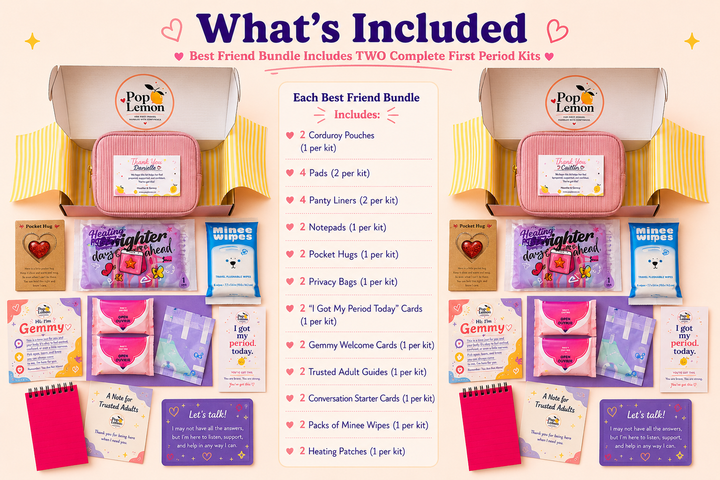 Pop Lemon Best Friend Bundle | Two Complete First Period Kits